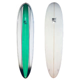 7'4 Mini-mal Surfboard Green and White