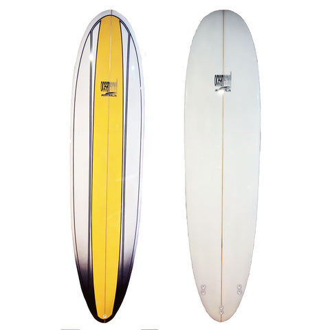 7'4 Mini-mal Surfboard Yellow Stripe