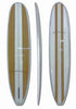 8'0 Wood Stripe Mini Malibu Surfboard Point Classic