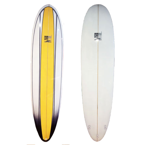 7'6 Mini-mal Surfboard Yellow Stripe