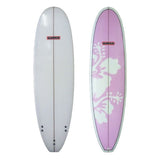 6'10 - 7'6 Sunride Surfboard Mal Pink Hibiscus