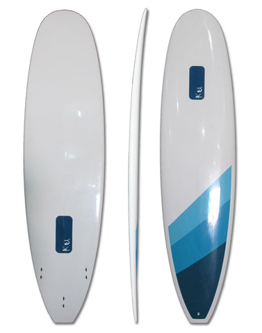 7'2 Epoxy Blue White Minimal Surfboard