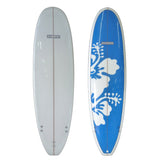 8'0 Sunride Surfboard Mal Blue Hibiscus